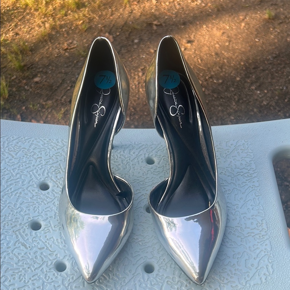Jessica Simpson Silver Stiletto Heels